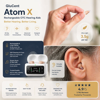 🔥 Final 2 Hours : Only Limited Stock Left🏆GluCent® Atom X Smart Hearing Aids — Hear Clearly, Feel Confident Again 💖(Mayo Clinic Recommended）